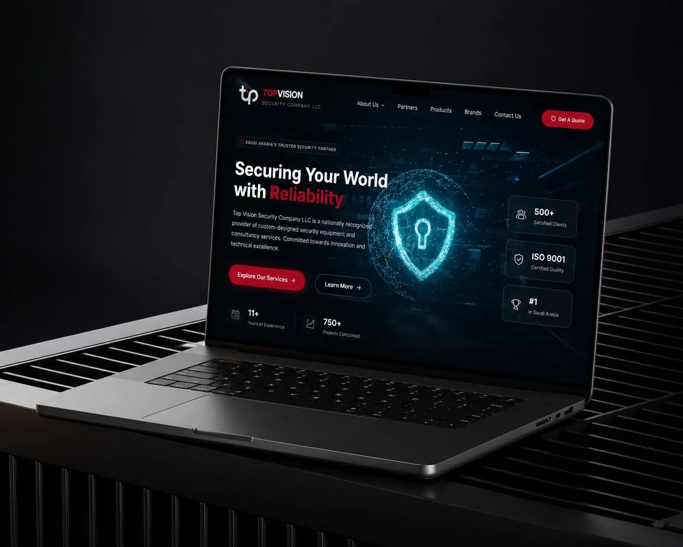 Top Vision Security - Corporate website by Zaina Solutions