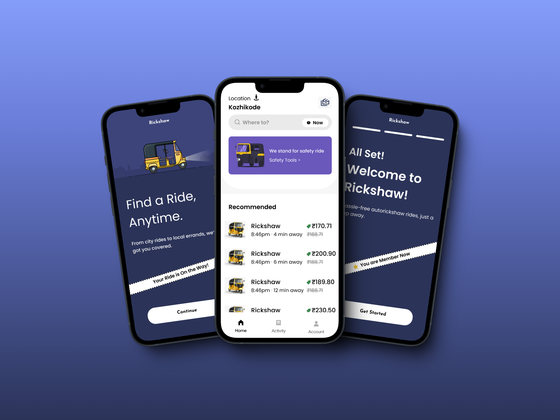 Rickshaw – Autorickshaw Booking App UI